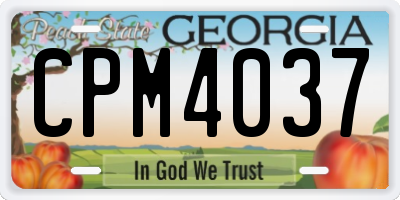 GA license plate CPM4037