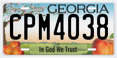 GA license plate CPM4038