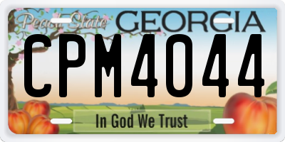 GA license plate CPM4044