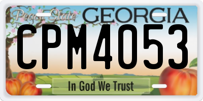 GA license plate CPM4053