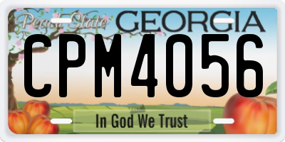 GA license plate CPM4056