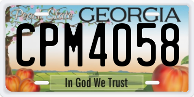 GA license plate CPM4058