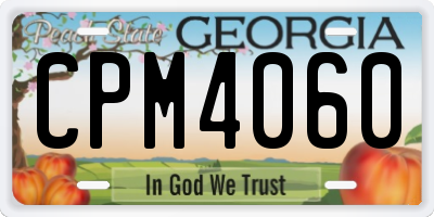 GA license plate CPM4060