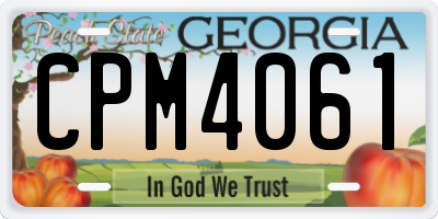 GA license plate CPM4061