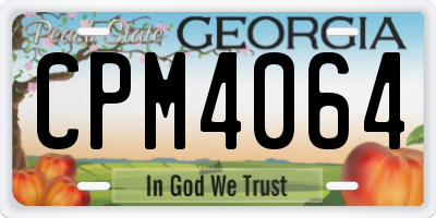 GA license plate CPM4064