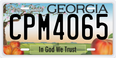 GA license plate CPM4065