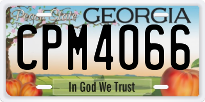GA license plate CPM4066