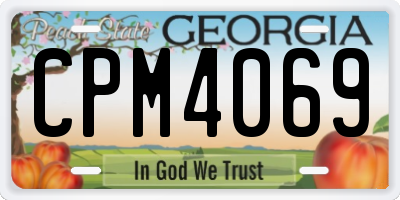 GA license plate CPM4069
