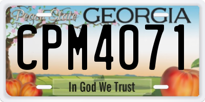 GA license plate CPM4071
