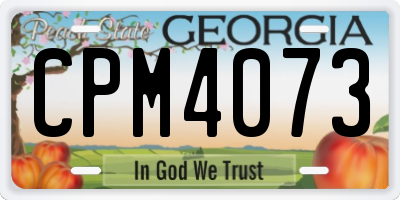 GA license plate CPM4073