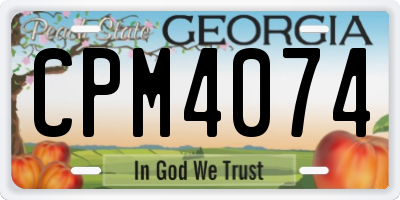 GA license plate CPM4074