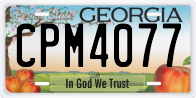 GA license plate CPM4077