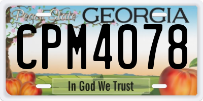 GA license plate CPM4078