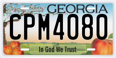 GA license plate CPM4080