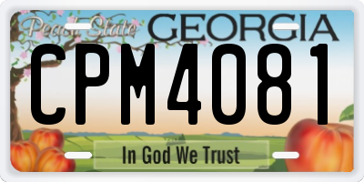 GA license plate CPM4081