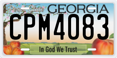 GA license plate CPM4083