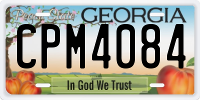 GA license plate CPM4084