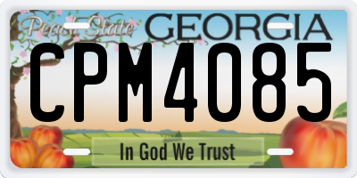 GA license plate CPM4085
