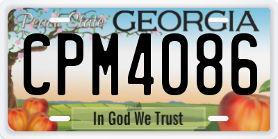 GA license plate CPM4086
