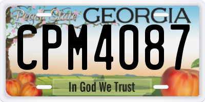 GA license plate CPM4087