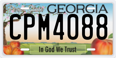 GA license plate CPM4088