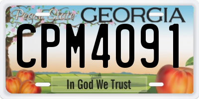 GA license plate CPM4091