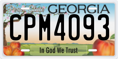 GA license plate CPM4093