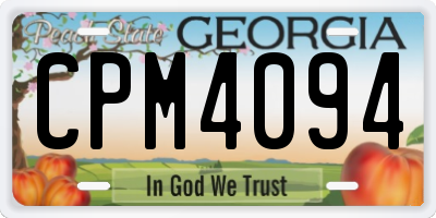 GA license plate CPM4094