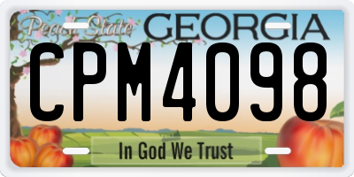 GA license plate CPM4098