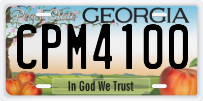 GA license plate CPM4100