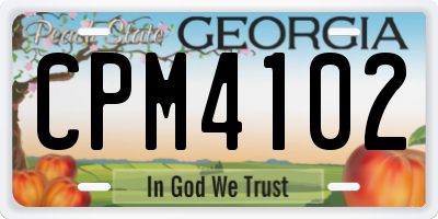 GA license plate CPM4102