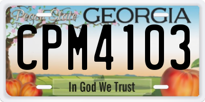 GA license plate CPM4103