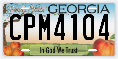 GA license plate CPM4104