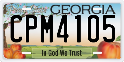 GA license plate CPM4105