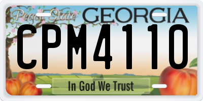 GA license plate CPM4110