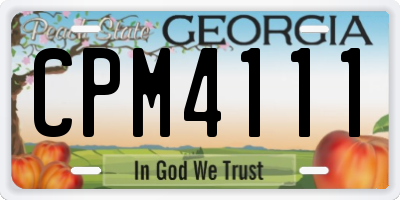GA license plate CPM4111