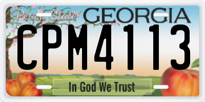 GA license plate CPM4113