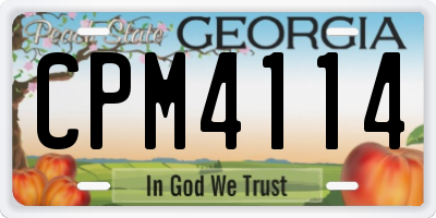 GA license plate CPM4114