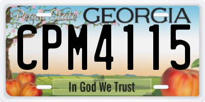 GA license plate CPM4115