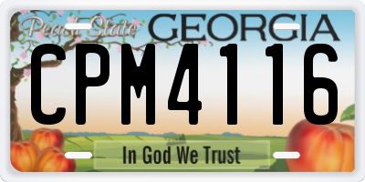 GA license plate CPM4116
