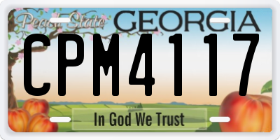 GA license plate CPM4117