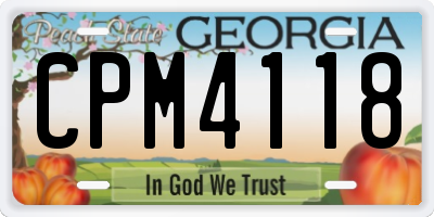GA license plate CPM4118