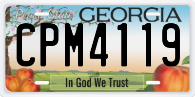GA license plate CPM4119