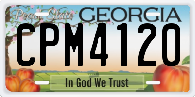 GA license plate CPM4120
