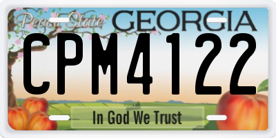 GA license plate CPM4122