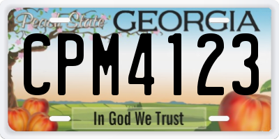 GA license plate CPM4123