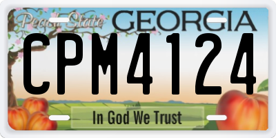 GA license plate CPM4124
