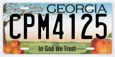 GA license plate CPM4125