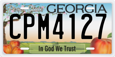 GA license plate CPM4127