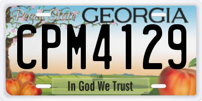 GA license plate CPM4129